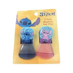 Disney Stitch Magnetic Bag Clips - Blue & Pink Cute Character Set